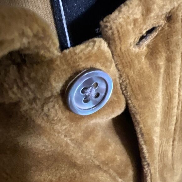 NWOT Todd Snyder Retro Velour Polo Size L Pullover Shirt Piping Mustard Brown - Picture 5 of 12